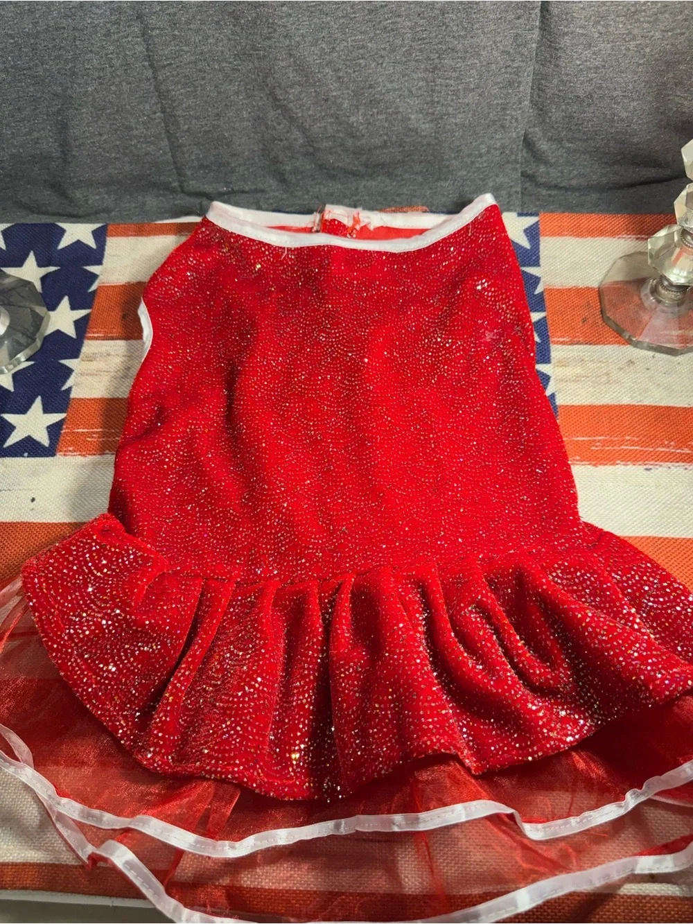 Sparkling Red Ruffle Dog Dress